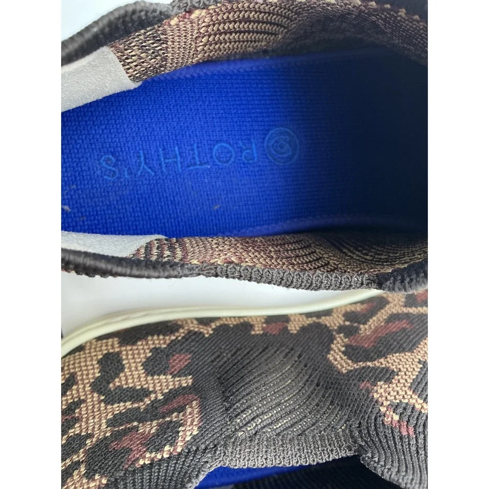 Rothys‎ The Chelsea Wildcat Leopard Print Knit Ankle Boot Sneaker Womens 10.5